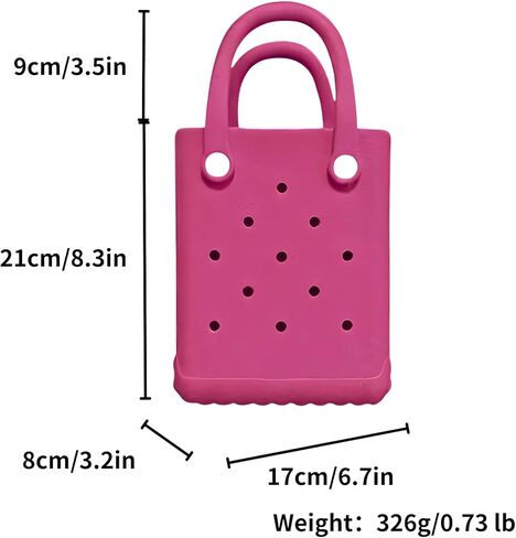 Rubber Tote Bag, Mini Rubber Beach Bag, Lightweight Washable Tote for Beach Pool Travel in Saudi Arabia