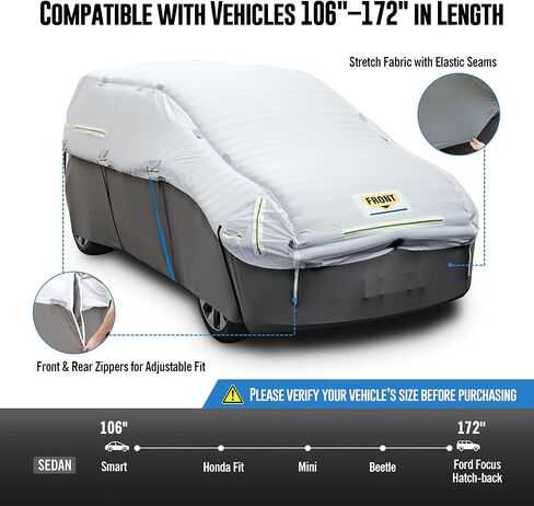 Inflatable Hail Car Cover with Thickened Airtight PVC Airbag Protection, Heavy Duty Anti-Hail Full Car Cover for Sedans & SUVs Length Between 166"–198", Air Pump Included in Saudi Arabia