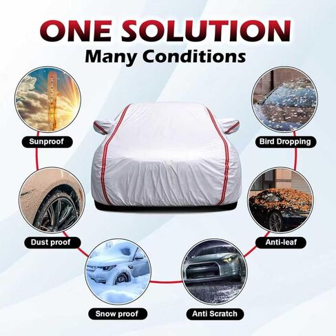غطاء سيارة للشاحنة الصغيرة، غطاء سيارة مكون من 6 طبقات مع بطانة قطنية مناسب عالميًا لسيارة تشيفي ترافيرس ودودج جراند كارافان وهوندا أوديسي وتويوتا سيينا وكرايسلر باسيفيكا، بطول يصل إلى 206 بوصة in Kuwait
