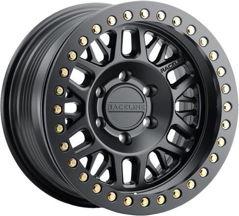 Raceline RT951B Ryno Beadlock 17x9 8x6.5 "-38 مللي متر حافة عجلة سوداء ساتان 17" بوصة RT951B-79080-38 in Saudi Arabia