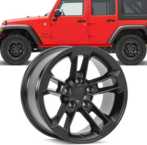 Quadratec '41 17" Alloy Wheel, Satin Black - 5x5 Bolt Pattern with 5.2" Backspace - 17x8 (+10mm Offset) - Fits Jeep JT, WJ, WK, WK2, JK, JL, JKU, JLU 1999-2022 - Hub Centric Wheel with Center Cap in Saudi Arabia