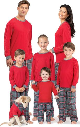 PajamaGram Matching Family Pajamas Flannel - Modern Plaid, Men's, LG in Saudi Arabia
