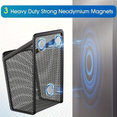 Magnetic Pencil Holder,Mesh Stainless Steel Pen Basket, Metal Writing Utensil Storage Organizer for Whiteboard,Blackboard,Kitchen, Locker, Home, or Office in Saudi Arabia