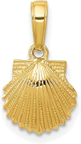 14K Gold Clam Shell Charm Seashell Beach Jewelry in Saudi Arabia