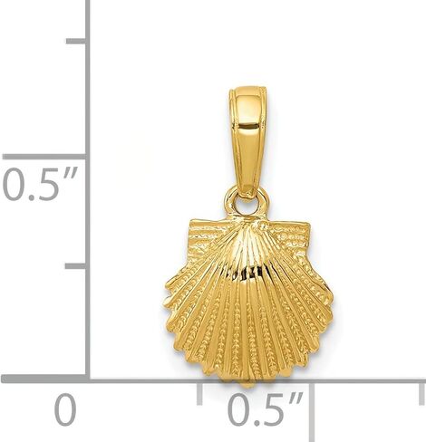 14K Gold Clam Shell Charm Seashell Beach Jewelry in Saudi Arabia
