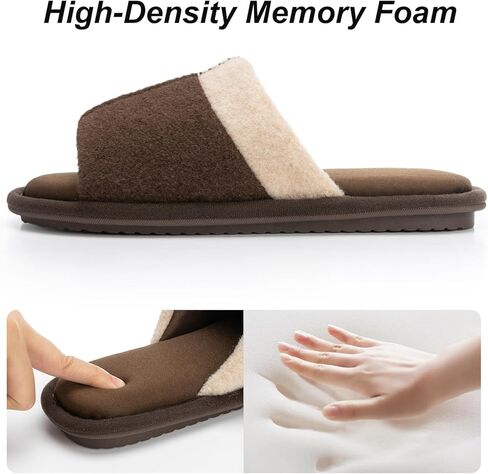 شبشب رجالي مفتوح من الأمام مع نعل غير قابل للانزلاق أحذية رجالية بلونين من إسفنج الذاكرة يمكن غسله في الغسالة للرجال هدية للأصدقاء والأب الذكور in Kuwait