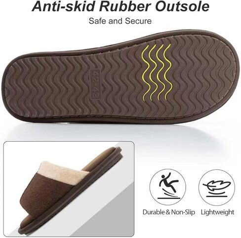 شبشب رجالي مفتوح من الأمام مع نعل غير قابل للانزلاق أحذية رجالية بلونين من إسفنج الذاكرة يمكن غسله في الغسالة للرجال هدية للأصدقاء والأب الذكور in Kuwait