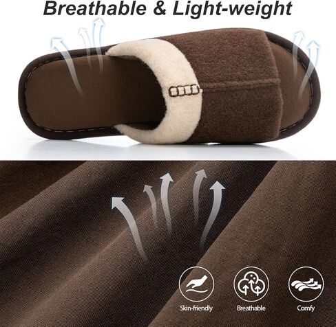 شبشب رجالي مفتوح من الأمام مع نعل غير قابل للانزلاق أحذية رجالية بلونين من إسفنج الذاكرة يمكن غسله في الغسالة للرجال هدية للأصدقاء والأب الذكور in Kuwait