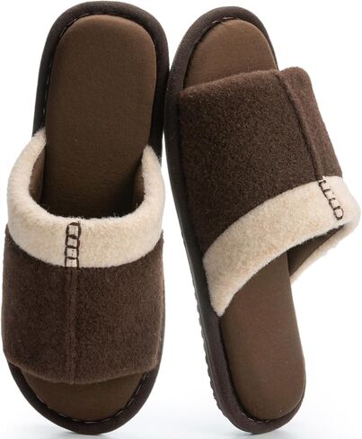 شبشب رجالي مفتوح من الأمام مع نعل غير قابل للانزلاق أحذية رجالية بلونين من إسفنج الذاكرة يمكن غسله في الغسالة للرجال هدية للأصدقاء والأب الذكور in Kuwait