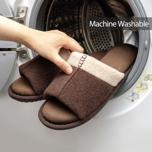 شبشب رجالي مفتوح من الأمام مع نعل غير قابل للانزلاق أحذية رجالية بلونين من إسفنج الذاكرة يمكن غسله في الغسالة للرجال هدية للأصدقاء والأب الذكور in Kuwait