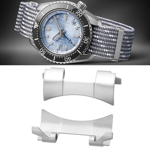 Create idea 1 Pair 20mmx9mm Curved Endlinks Lugs Compatible with Seiko Diver Watches ¨C Stainless Steel Oyster Style Strap Adapters with Tool in Saudi Arabia