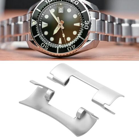 Create idea 1 Pair 20mmx9mm Curved Endlinks Lugs Compatible with Seiko Diver Watches ¨C Stainless Steel Oyster Style Strap Adapters with Tool in Saudi Arabia