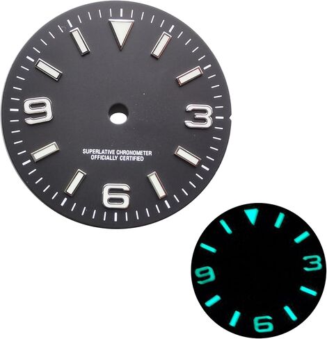 Mod 3 6 9 Black 28.5mm 31mm Watch Parts NH35 Ice Blue Green Luminous Watch Dial Literal Fits for NH36 NH34 4R35 Mechanical Movement 3 3.8 O'Colock in Saudi Arabia