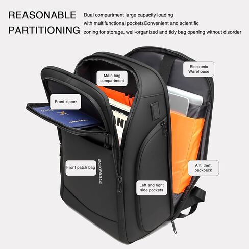 Travel Anti Theft Laptop Backpack, Water Resistant Business Backpack with USB Charging Port, Carry on Tech Backpack, Work Computer Backpack Gift for Men for Office Fits 17.3 Inch Laptop in Saudi Arabia
