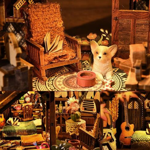 مجموعة زوايا الكتب، DIY 3D خشبية لغز Booknook Bookend Miniature رف الكتب الديكور in Kuwait