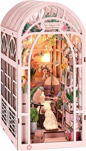 مجموعة زوايا الكتب، DIY 3D خشبية لغز Booknook Bookend Miniature رف الكتب الديكور in Kuwait