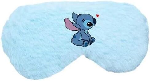Cute Stitch Eye Masks for Sleep, Cartoon Plush Blindfold, Soft Funny Travel Eye Cover (Pink) in Saudi Arabia