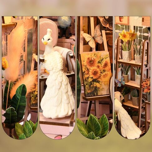 مجموعة زوايا الكتب، DIY 3D خشبية لغز Booknook Bookend Miniature رف الكتب الديكور in Kuwait