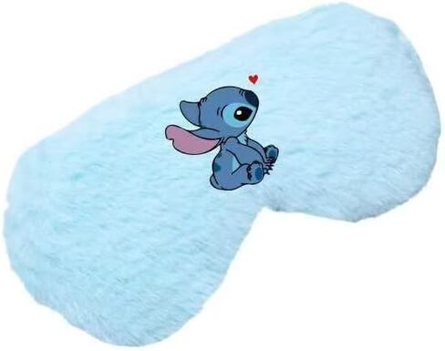 Cute Stitch Eye Masks for Sleep, Cartoon Plush Blindfold, Soft Funny Travel Eye Cover (Pink) in Saudi Arabia