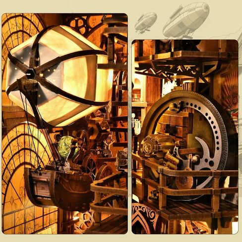 مجموعة زوايا الكتب، DIY 3D خشبية لغز Booknook Bookend Miniature رف الكتب الديكور in Kuwait