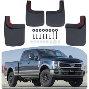 واقيات الطين لـ 2017-2025 Ford F250/F350 Super Duty مع عجلات خلفية واحدة & w/o OEM حاجز مشاعل، واقيات رذاذ أمامية وخلفية لشاحنات الالتقاط 4 قطع in Kuwait