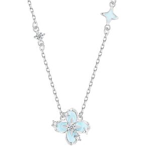  Blue Luminous Flower Pendant Jewelry Set, Adjustable Glowing Flower Necklace and Bracelet, Elegant Jewelry Gift for Women ﻿ in Saudi Arabia