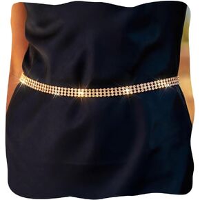 REETAN Gold Rhinestone Waist Chains Sparkly Fashion Belly Body Jewelry for Women in Kuwait