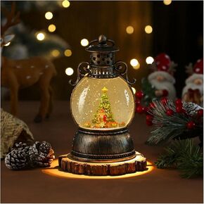 فانوس كرة الثلج لعيد الميلاد - كرات مائية موسيقية مضاءة مع مؤقت 6 ساعات، مشهد سانتا وجنومز المتلألئ، زينة للعطلات تعمل بالبطارية/USB لديكور عيد الميلاد الداخلي والهدايا in Kuwait