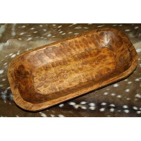 وعاء عجين خشبي منحوت من OutletBestSelling صينية خنادق خشبية بدائية ديكور منزلي ريفي 22 بوصة in Kuwait