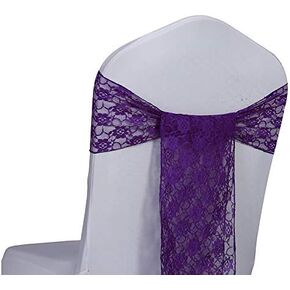 VDS الدانتيل كرسي أوشاح غطاء الكرسي الخلفي التعادل الأزهار راشيل خمر الأقواس الشريط لحفل زفاف عيد ميلاد التخرج خطوبة حدث حفلة مأدبة مكان فندق كرسي الديكور (100 قطعة) - العاج in Kuwait