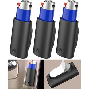 Silicone Lighter Holder with 3M Adhesive – Multi-Purpose Chapstick Holder for Lip Balm, Keys, Small Essentials – Weatherproof, Strong Hold for Indoor & Outdoor Use 3 Pack Black in Kuwait