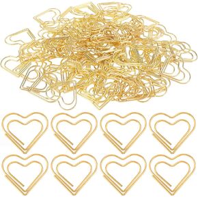 100Pcs Gold Heart Paper Clips Cute Small Paperclips for Funny Heart Clips Kids Office Supplies Paper Clamps Wedding Decoration Crafts Scrapbooking Women Document Note Sorting Organizing Paperclips in Kuwait