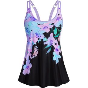 HUSKARY Tankini Tops for Women Loose Fit Modest Bathing Suits Flowy Swim Top No Bottom in Kuwait