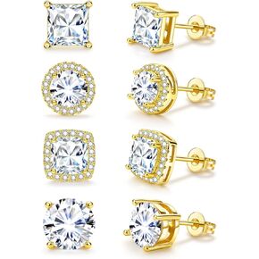 أقراط مسمارية للنساء والرجال مطلية بالذهب مرصعة بأحجار الزركونيا المكعبة in Kuwait