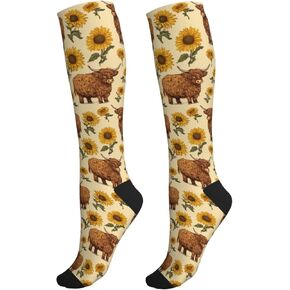 جوارب ضغط لطيفة على شكل نحلة العسل للنساء والرجال، جوارب طويلة حتى الركبة للركض الرياضي وركوب الدراجات in Kuwait