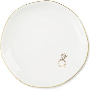 InnoBeta Ring Dish Engagement Gift, Engaged Gifts Ring Holder Dish, Ceramic Jewelry Dish, Trinket Dish, Perfect for Wedding, Anniversary, Valentine's Day - Mrs in Saudi Arabia