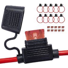 10 Pack -10 AWG Inline Fuse Holder, Heavy Duty Waterproof ATC/ATO Blade Fuse Holders with 40 Amp Fuses for 12V Automotive Marine Boat RV in Kuwait