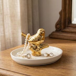 Ring Holder for Jewelry Trinket Tray Flamingo Gifts for Women Girls Friend Her Mom Christmas Thanksgiving Gifts Birthday Mothers Day Valentines Gifts Flamingo Decor (Golden Elephant) in Saudi Arabia