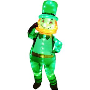 نفخ زي الكبار ST. زي عيد القديس باتريك تفجير البدلة الأيرلندية المتوهجة المضحكة التأثيرية Leprechaun Piggyback Green in Kuwait
