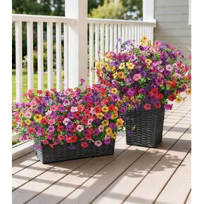 Ivydale Fall Flowers Artificial for Decoration Outdoors Fake Mums 12 Bundles Faux Planters UV Resistant Look Real for Autumn Home Porch Patio Garden Yard, 3 Colors Mixed in Saudi Arabia
