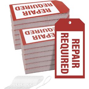 160 PCS Repair Required Tags 4.2 x 2.1 Inch Red Tags with Plastic Ties Hang Tag for Broken Equipment Parts Mechanic Maintenance Repair Label in Kuwait