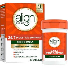 Align Probiotic, Pro Formula, Probiotics for Women and Men, Daily Probiotic Supplement, Helps Soothe Occasional Abdominal Discomfort & Bloating*, #1 Doctor Recommended Brand‡, 30 Capsules in Kuwait