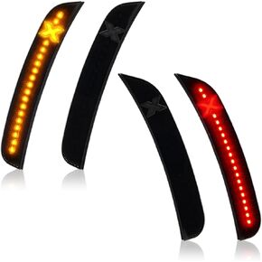 4 قطع مصابيح LED للعلامات الجانبية مصابيح علامة حمراء كهرمانية لكرايسلر 300 2015-2021، المصد الخلفي الأمامي، ضوء ركن ركن السيارة، عدسة مدخنة Xstyle Spirit Snake Series (في انتظار براءة اختراع) in Kuwait