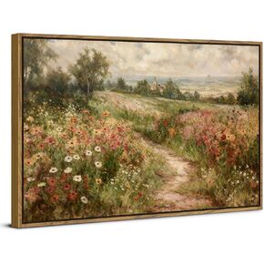 خمر مؤطرة قماش جدار الفن البلد الطبيعة المناظر الطبيعية زهرة برية اللوحة طباعة مزرعة زهرة صورة جدار ديكور الأعمال الفنية الحديثة لغرفة المعيشة غرفة نوم الحمام Cottagecore ديكور المنزل 12x16 " in Kuwait