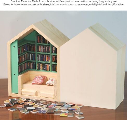 PerGar Anxiety Bookshelf, Anxiety Mini Bookshelf Ornament, Mini Bookshelf Ornament Miniature Bookshelf Decor, Miniature Scene Book Library for Book Lovers Home Room Office Decor in Saudi Arabia