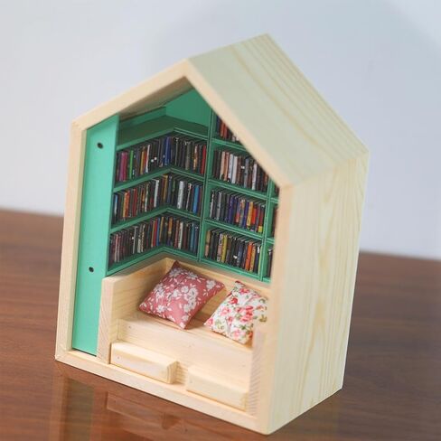 PerGar Anxiety Bookshelf, Anxiety Mini Bookshelf Ornament, Mini Bookshelf Ornament Miniature Bookshelf Decor, Miniature Scene Book Library for Book Lovers Home Room Office Decor in Saudi Arabia