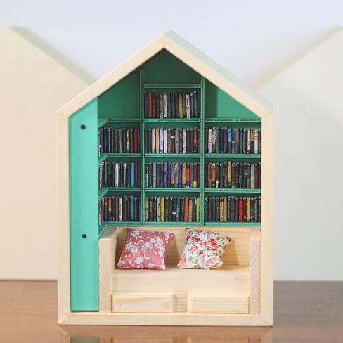 PerGar Anxiety Bookshelf, Anxiety Mini Bookshelf Ornament, Mini Bookshelf Ornament Miniature Bookshelf Decor, Miniature Scene Book Library for Book Lovers Home Room Office Decor in Saudi Arabia