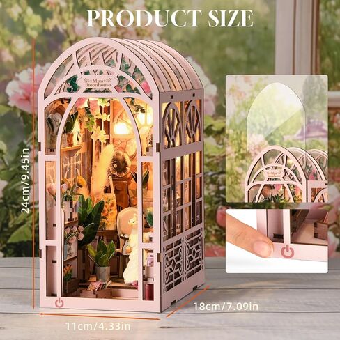 مجموعة زوايا الكتب، DIY 3D خشبية لغز Booknook Bookend Miniature رف الكتب الديكور in Kuwait