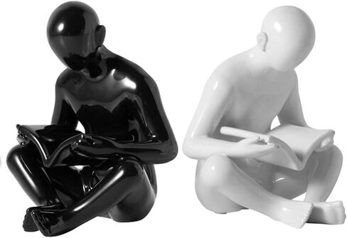 كتاب ينتهي الشمال الإبداعية الدفتين التماثيل أبيض وأسود بسيط كتاب حامل الحلي المنزل مكتب الديكور سطح المكتب رف الكتب الكتب دعم in Kuwait