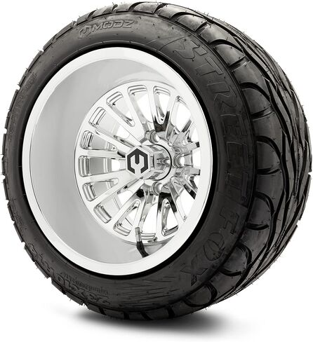 MODZ® 14x10" Assassin Black with Ball Mill Golf Cart Wheels and MODZ® Street Fox (23x10-14) Golf Cart Radial Tires Combo - Set of 4 in Saudi Arabia